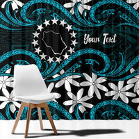 Personalised Cook Islands Penrhyn Atoll Window Curtain Tiare Maori Polynesian Waves Tattoo LT14 - Polynesian Pride