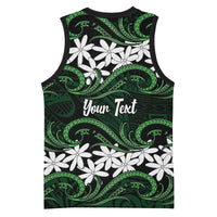 Personalised Cook Islands Mitiaro Basketball Jersey Tiare Maori Polynesian Waves Tattoo LT14 - Polynesian Pride