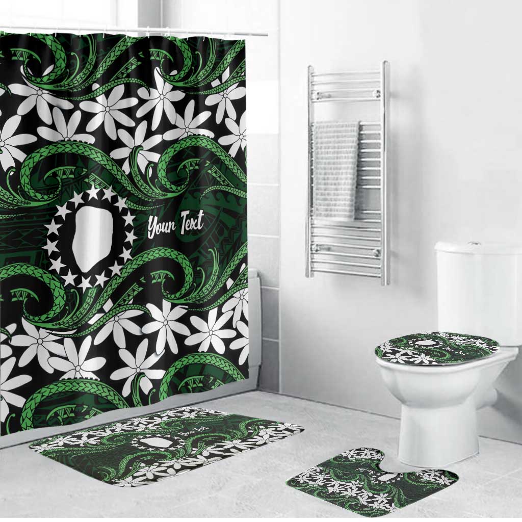Personalised Cook Islands Mitiaro Bathroom Set Tiare Maori Polynesian Waves Tattoo