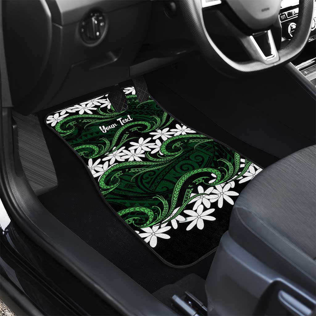 Personalised Cook Islands Mitiaro Car Mats Tiare Maori Polynesian Waves Tattoo LT14 - Polynesian Pride