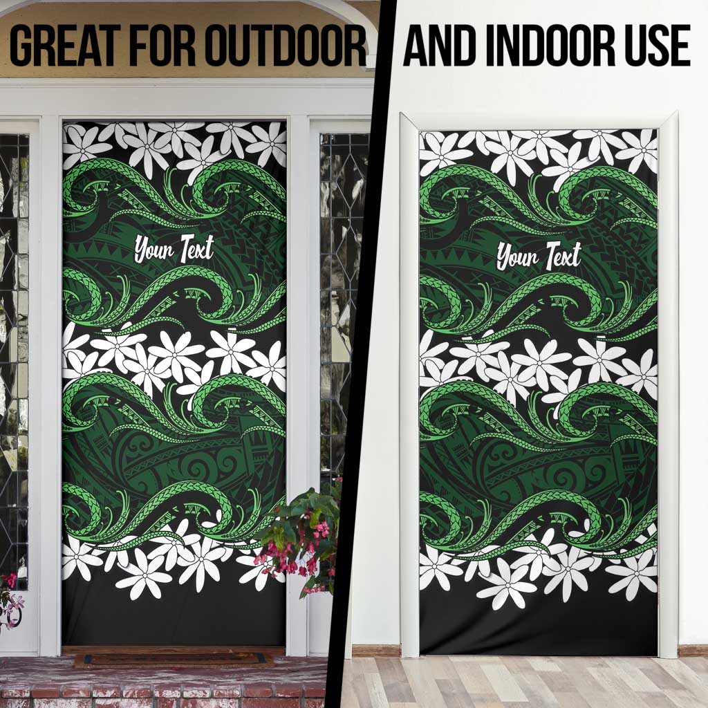 Personalised Cook Islands Mitiaro Door Cover Tiare Maori Polynesian Waves Tattoo LT14 - Polynesian Pride