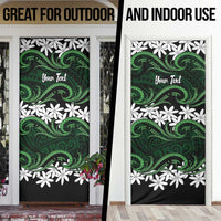 Personalised Cook Islands Mitiaro Door Cover Tiare Maori Polynesian Waves Tattoo LT14 - Polynesian Pride