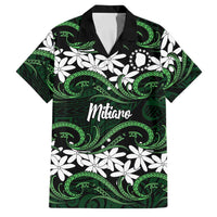 Personalised Cook Islands Mitiaro Family Matching Puletasi and Hawaiian Shirt Tiare Maori Polynesian Waves Tattoo