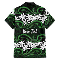 Personalised Cook Islands Mitiaro Family Matching Puletasi and Hawaiian Shirt Tiare Maori Polynesian Waves Tattoo