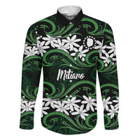 Personalised Cook Islands Mitiaro Family Matching Puletasi and Hawaiian Shirt Tiare Maori Polynesian Waves Tattoo
