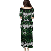 Personalised Cook Islands Mitiaro Family Matching Puletasi and Hawaiian Shirt Tiare Maori Polynesian Waves Tattoo