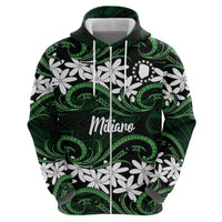 Personalised Cook Islands Mitiaro Hoodie Tiare Maori Polynesian Waves Tattoo LT14 - Polynesian Pride