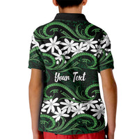 Personalised Cook Islands Mitiaro Kid Polo Shirt Tiare Maori Polynesian Waves Tattoo LT14 - Polynesian Pride