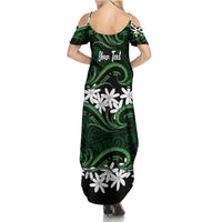 Personalised Cook Islands Mitiaro Summer Maxi Dress Tiare Maori Polynesian Waves Tattoo LT14 - Polynesian Pride
