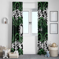 Personalised Cook Islands Mitiaro Window Curtain Tiare Maori Polynesian Waves Tattoo LT14 - Polynesian Pride