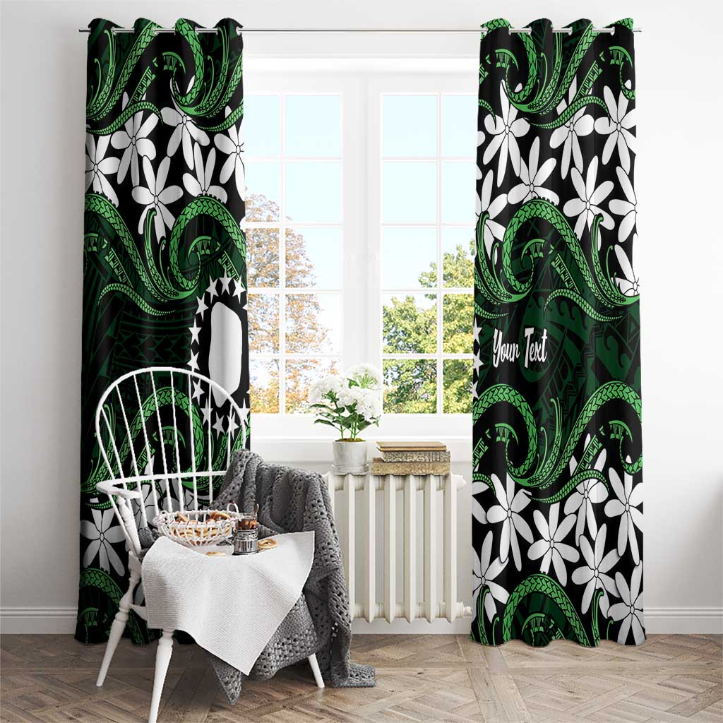 Personalised Cook Islands Mitiaro Window Curtain Tiare Maori Polynesian Waves Tattoo LT14 - Polynesian Pride