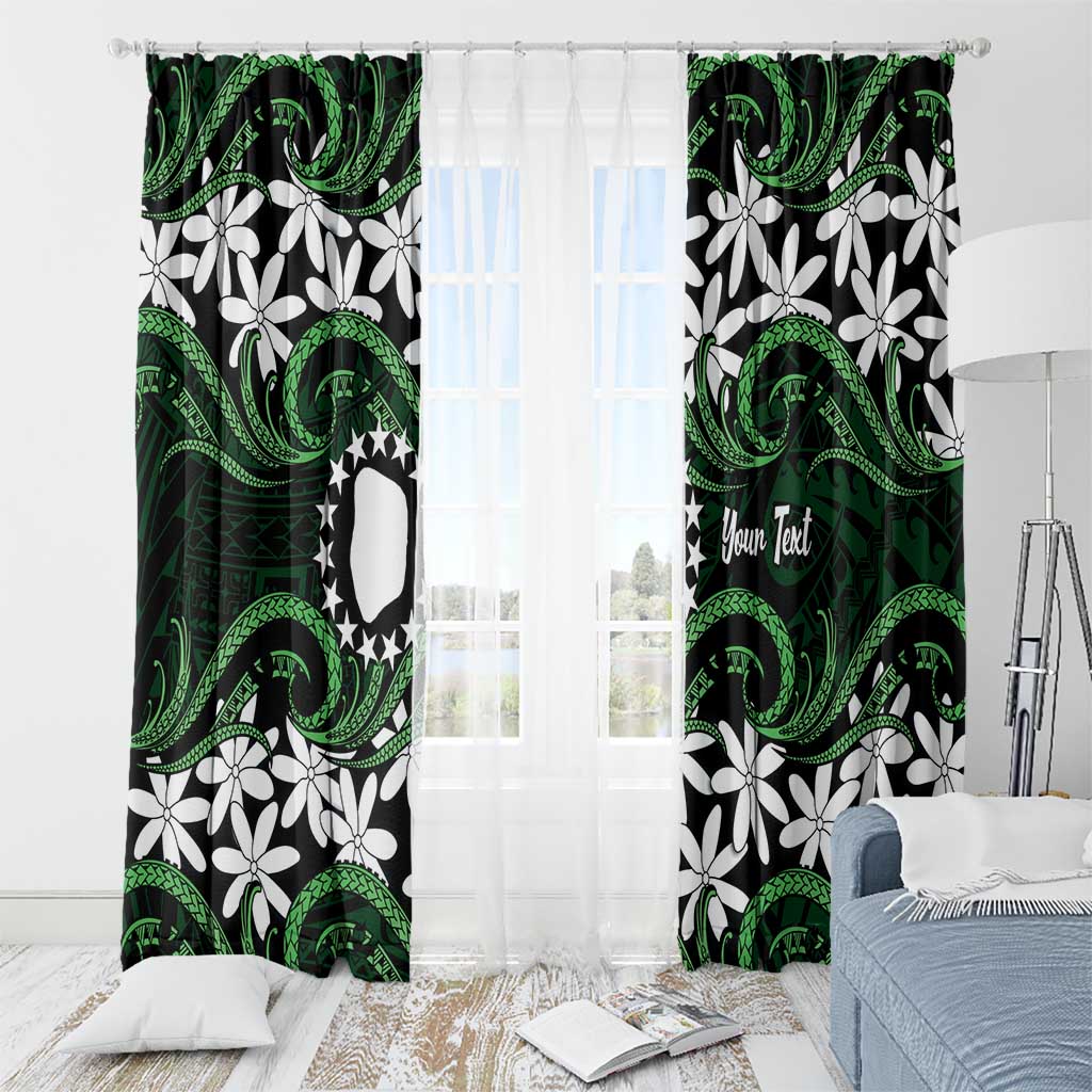 Personalised Cook Islands Mitiaro Window Curtain Tiare Maori Polynesian Waves Tattoo LT14 - Polynesian Pride