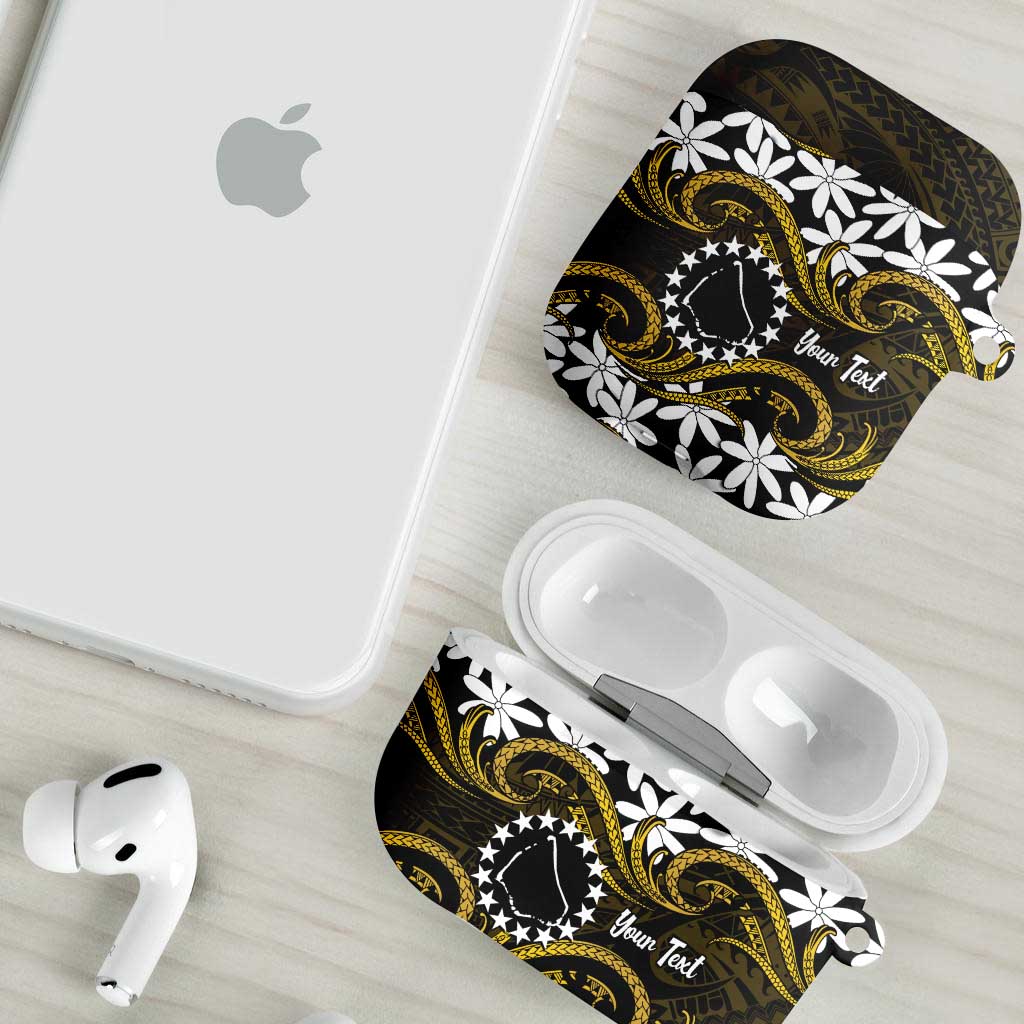 Personalised Cook Islands Manihiki AirPods Case Tiare Maori Polynesian Waves Tattoo LT14 - Polynesian Pride