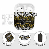 Personalised Cook Islands Manihiki AirPods Case Tiare Maori Polynesian Waves Tattoo LT14 - Polynesian Pride
