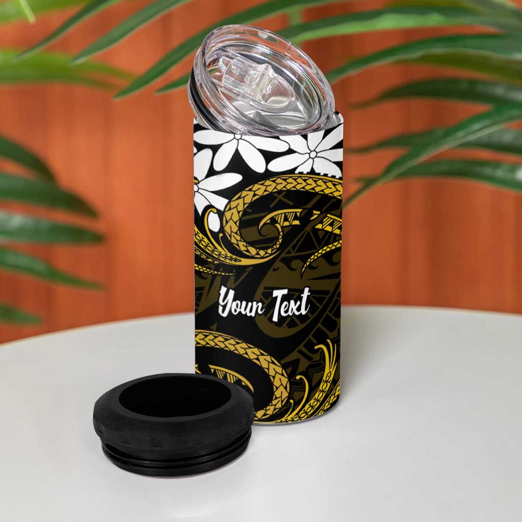 Personalised Cook Islands Manihiki 4 in 1 Can Cooler Tumbler Tiare Maori Polynesian Waves Tattoo LT14 - Polynesian Pride