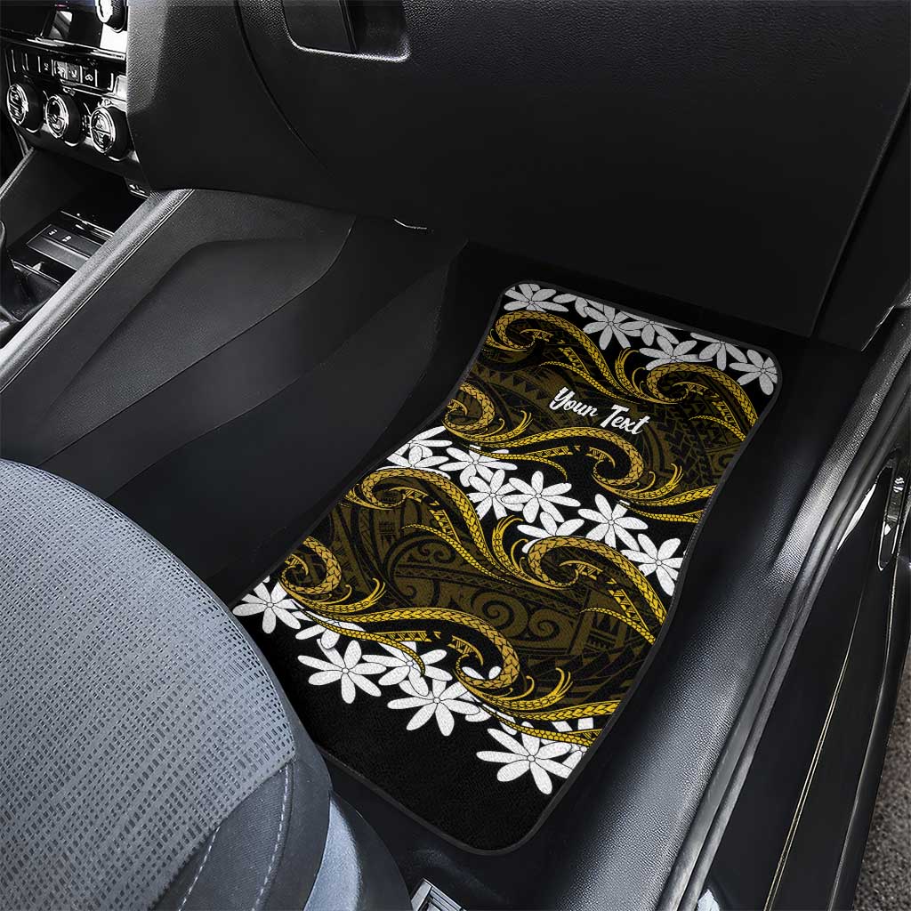 Personalised Cook Islands Manihiki Car Mats Tiare Maori Polynesian Waves Tattoo LT14 - Polynesian Pride