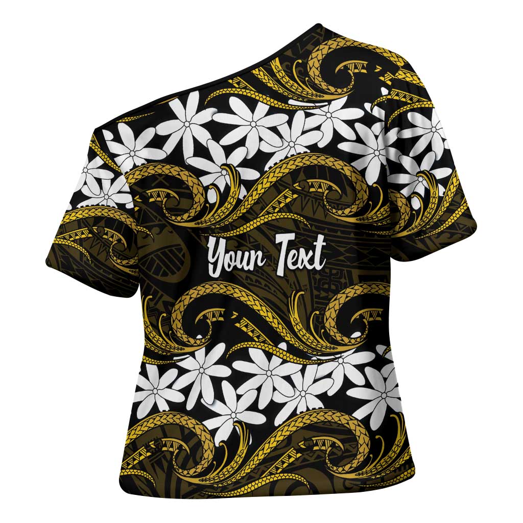 Personalised Cook Islands Manihiki Cross Shoulder Shirt Tiare Maori Polynesian Waves Tattoo LT14 - Polynesian Pride