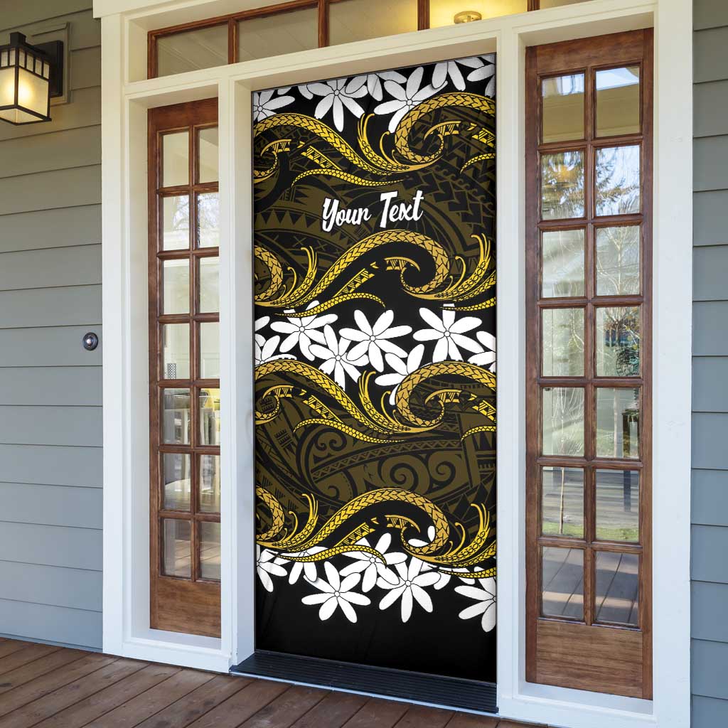 Personalised Cook Islands Manihiki Door Cover Tiare Maori Polynesian Waves Tattoo LT14 - Polynesian Pride