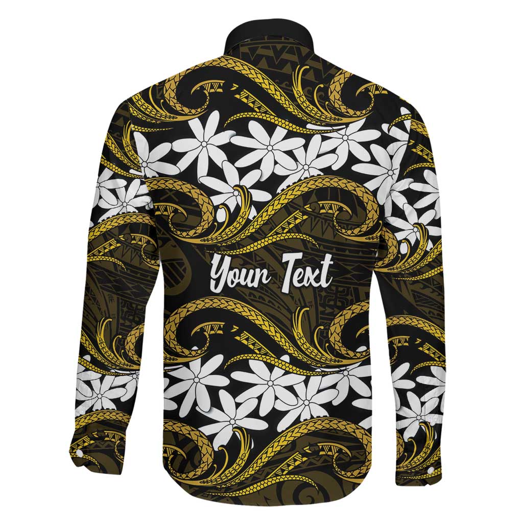 Personalised Cook Islands Manihiki Family Matching Short Sleeve Bodycon Dress and Hawaiian Shirt Tiare Maori Polynesian Waves Tattoo