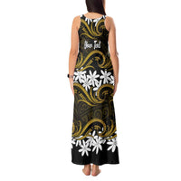 Personalised Cook Islands Manihiki Tank Maxi Dress Tiare Maori Polynesian Waves Tattoo LT14 - Polynesian Pride