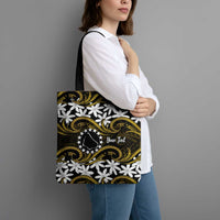 Personalised Cook Islands Manihiki Tote Bag Tiare Maori Polynesian Waves Tattoo LT14 - Polynesian Pride