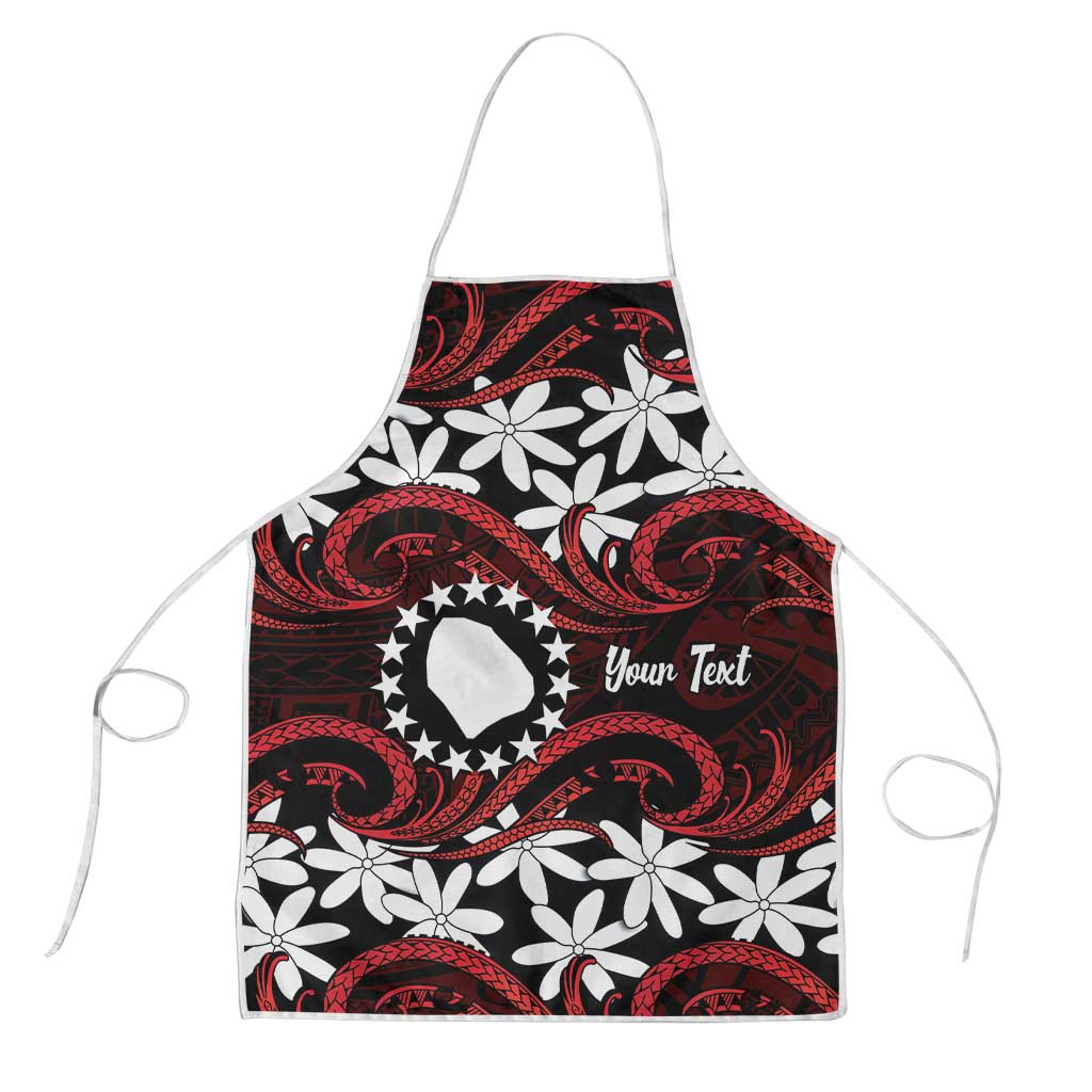 Personalised Cook Islands Atiu Enuamanu Apron Tiare Maori Polynesian Waves Tattoo LT14 Red - Polynesian Pride