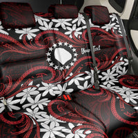 Personalised Cook Islands Atiu Enuamanu Back Car Seat Cover Tiare Maori Polynesian Waves Tattoo