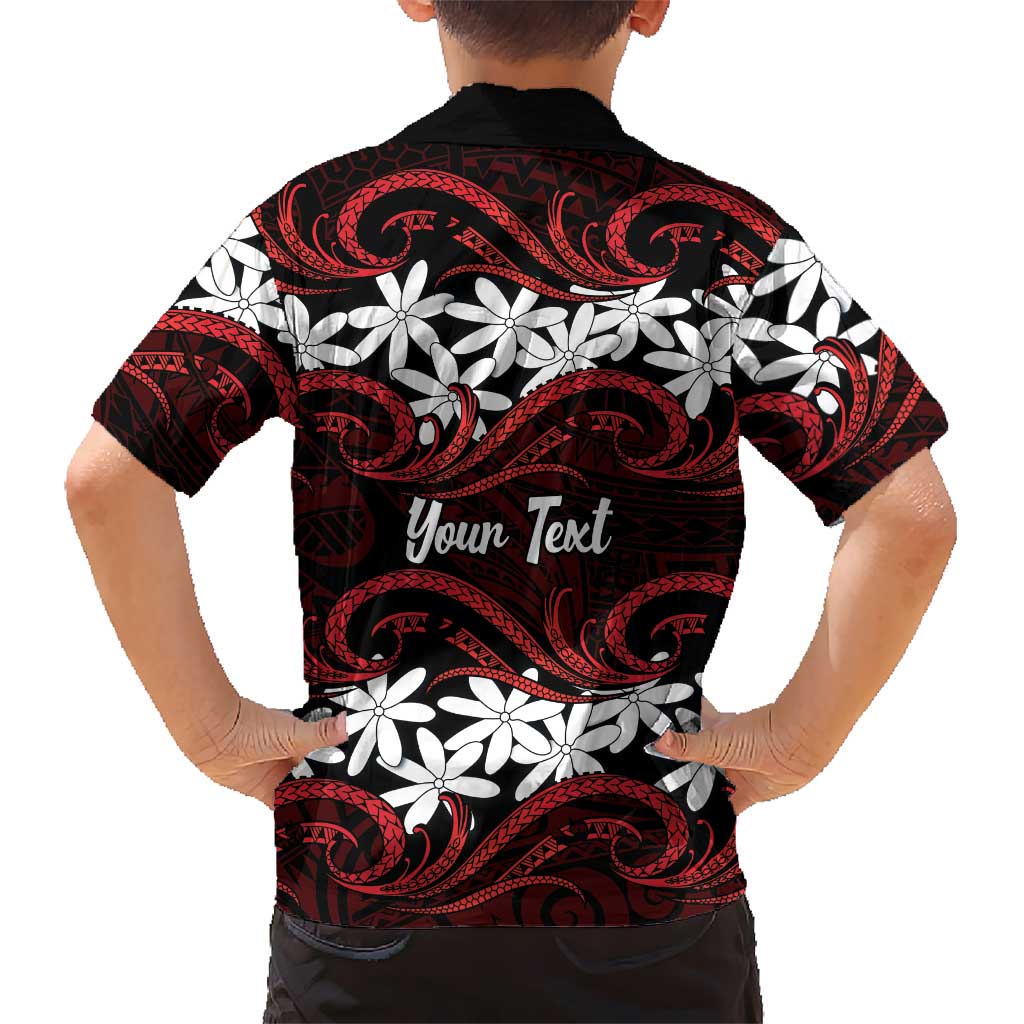 Personalised Cook Islands Atiu Enuamanu Family Matching Summer Maxi Dress and Hawaiian Shirt Tiare Maori Polynesian Waves Tattoo