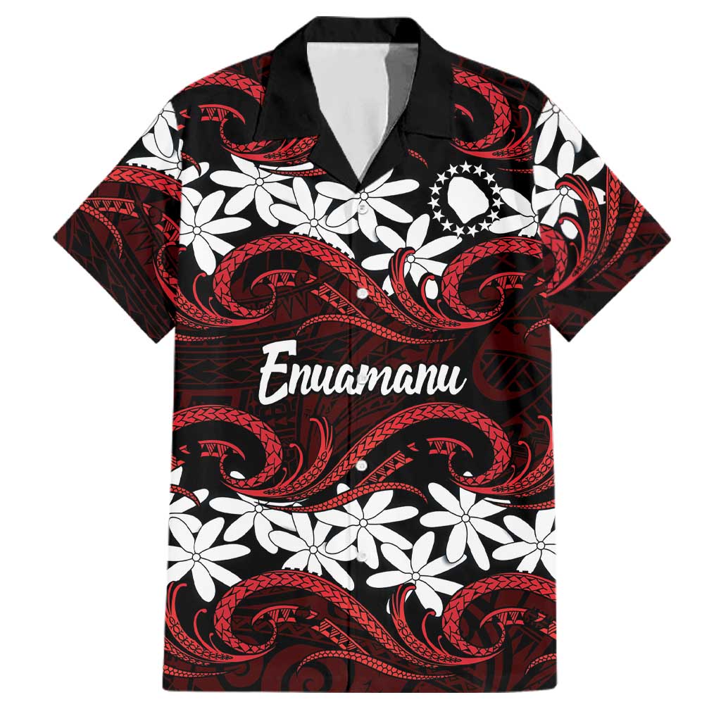 Personalised Cook Islands Atiu Enuamanu Family Matching Summer Maxi Dress and Hawaiian Shirt Tiare Maori Polynesian Waves Tattoo