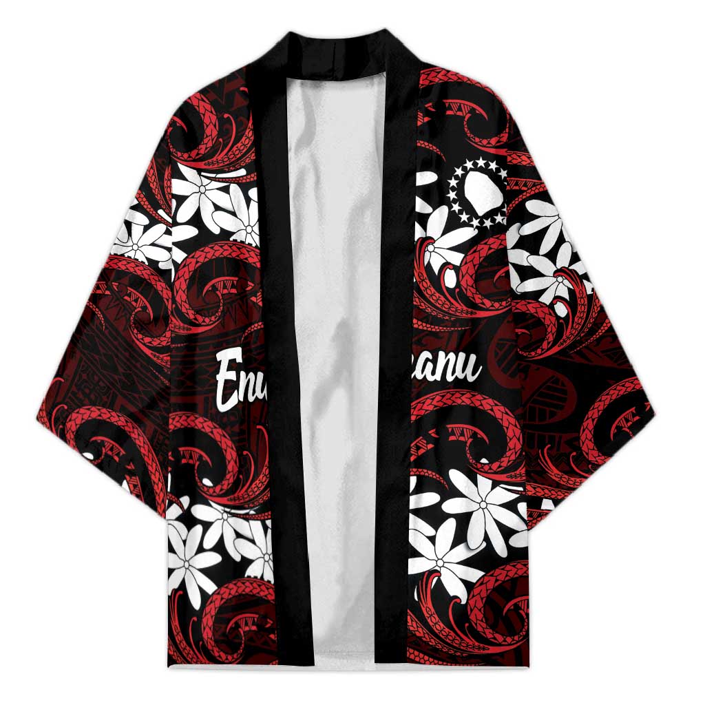 Personalised Cook Islands Atiu Enuamanu Kimono Tiare Maori Polynesian Waves Tattoo LT14 Unisex Red - Polynesian Pride