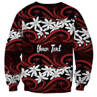 Personalised Cook Islands Atiu Enuamanu Sweatshirt Tiare Maori Polynesian Waves Tattoo