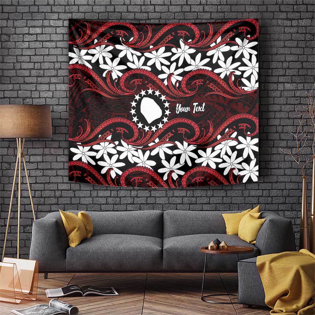 Personalised Cook Islands Atiu Enuamanu Tapestry Tiare Maori Polynesian Waves Tattoo