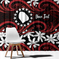 Personalised Cook Islands Atiu Enuamanu Window Curtain Tiare Maori Polynesian Waves Tattoo LT14 - Polynesian Pride