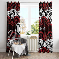 Personalised Cook Islands Atiu Enuamanu Window Curtain Tiare Maori Polynesian Waves Tattoo LT14 - Polynesian Pride