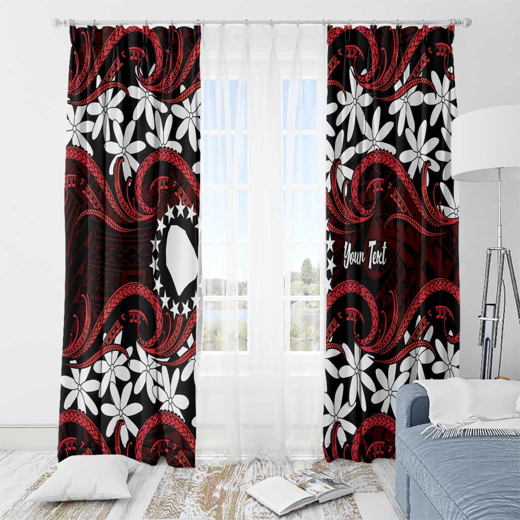 Personalised Cook Islands Atiu Enuamanu Window Curtain Tiare Maori Polynesian Waves Tattoo LT14 - Polynesian Pride
