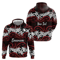 Personalised Cook Islands Atiu Enuamanu Zip Hoodie Tiare Maori Polynesian Waves Tattoo LT14 - Polynesian Pride
