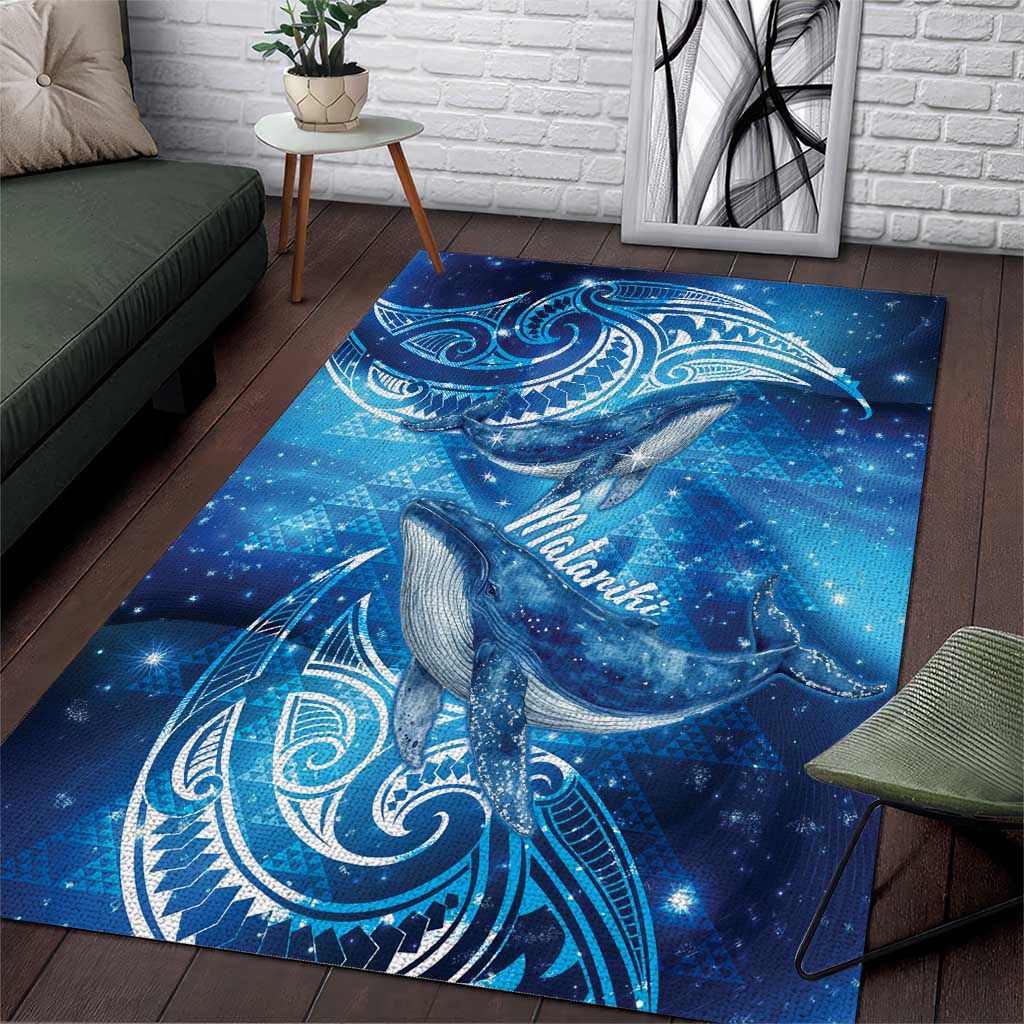 New Zealand Humpback Whale Matariki Area Rug Maori New Year Taniko Niho Taniwha