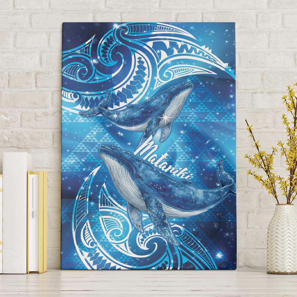 New Zealand Humpback Whale Matariki Canvas Wall Art Maori New Year Taniko Niho Taniwha