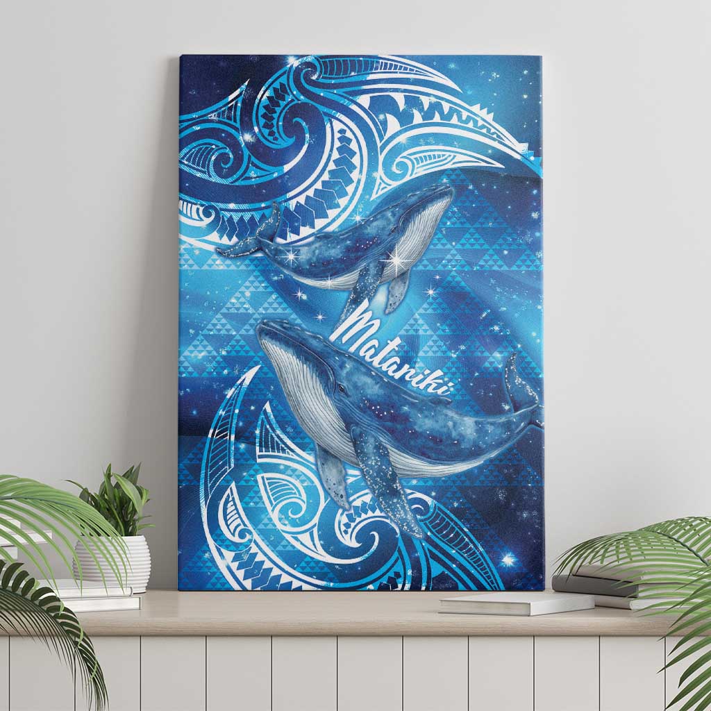 New Zealand Humpback Whale Matariki Canvas Wall Art Maori New Year Taniko Niho Taniwha