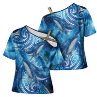New Zealand Humpback Whale Matariki Cross Shoulder Shirt Maori New Year Taniko Niho Taniwha