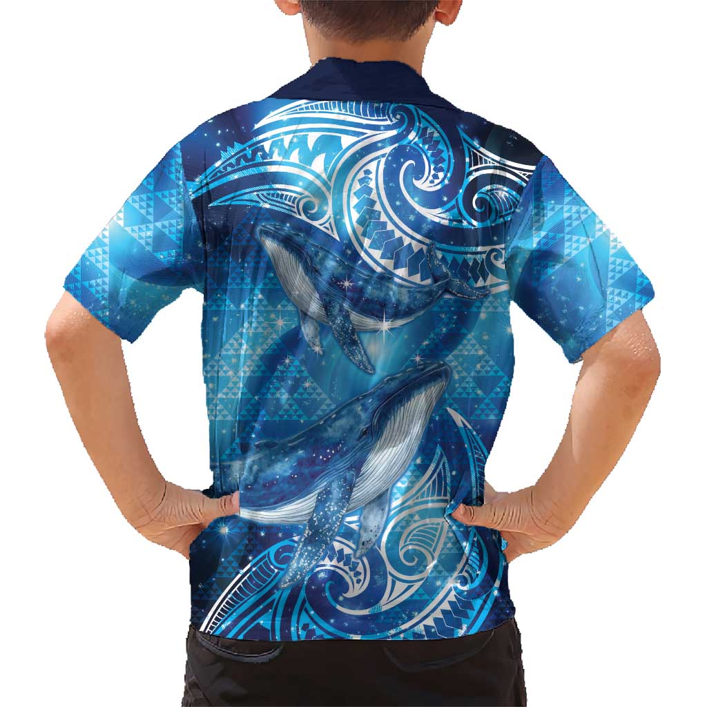 New Zealand Humpback Whale Matariki Family Matching Off Shoulder Short Dress and Hawaiian Shirt Maori New Year Taniko Niho Taniwha