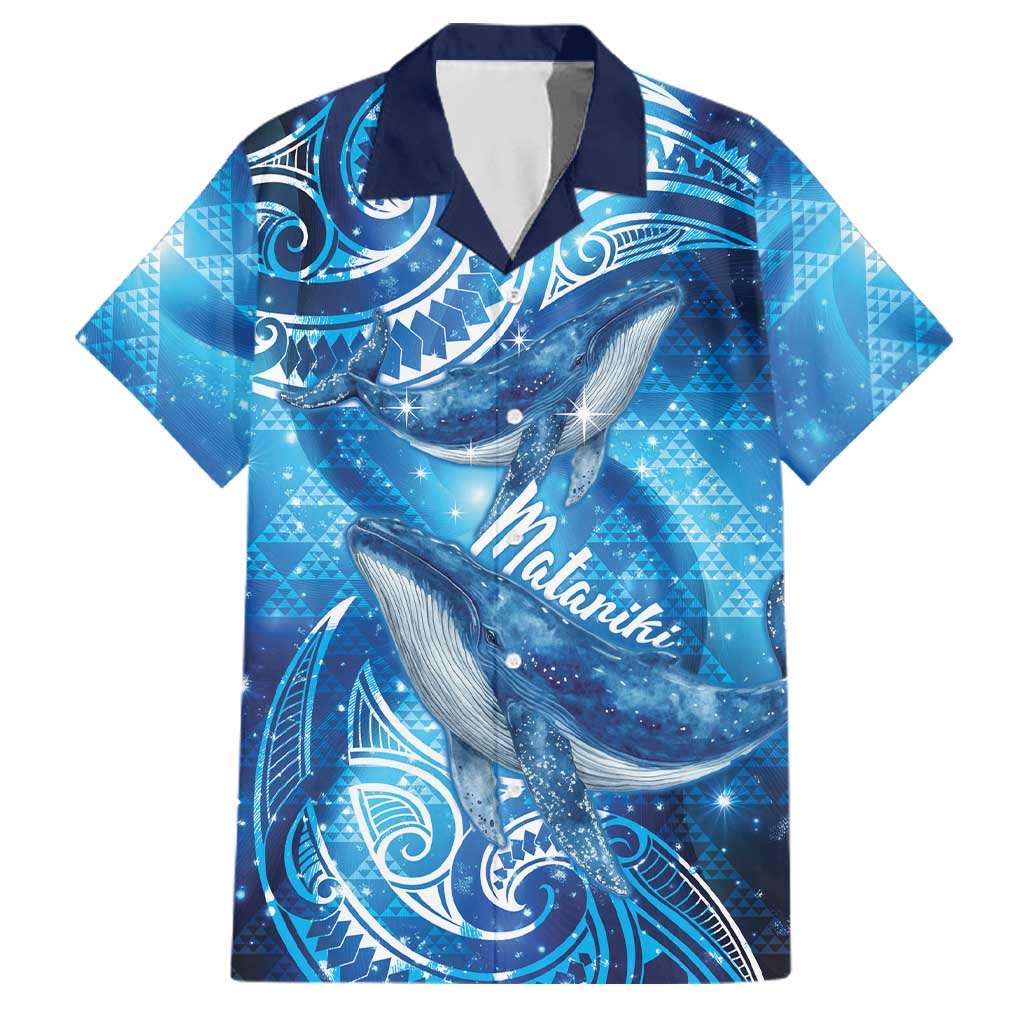 New Zealand Humpback Whale Matariki Family Matching Off Shoulder Short Dress and Hawaiian Shirt Maori New Year Taniko Niho Taniwha