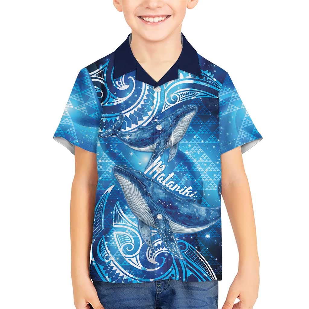 New Zealand Humpback Whale Matariki Family Matching Off Shoulder Short Dress and Hawaiian Shirt Maori New Year Taniko Niho Taniwha
