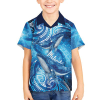 New Zealand Humpback Whale Matariki Family Matching Off Shoulder Short Dress and Hawaiian Shirt Maori New Year Taniko Niho Taniwha