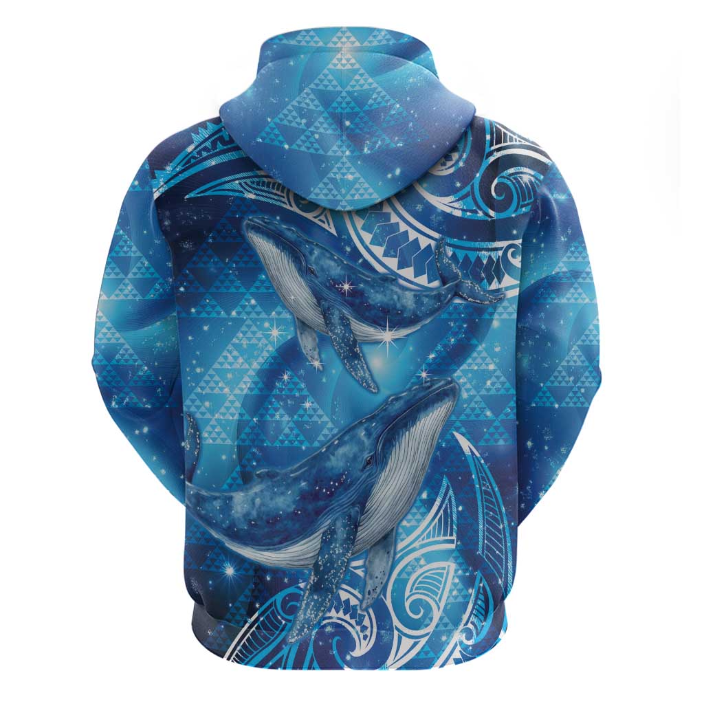 New Zealand Humpback Whale Matariki Hoodie Maori New Year Taniko Niho Taniwha