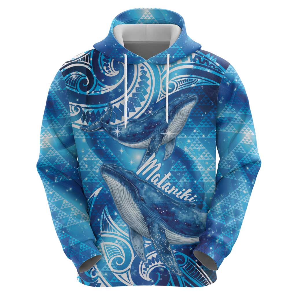 New Zealand Humpback Whale Matariki Hoodie Maori New Year Taniko Niho Taniwha