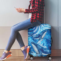 New Zealand Humpback Whale Matariki Luggage Cover Maori New Year Taniko Niho Taniwha