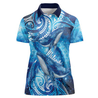 New Zealand Humpback Whale Matariki Women Polo Shirt Maori New Year Taniko Niho Taniwha