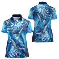 New Zealand Humpback Whale Matariki Women Polo Shirt Maori New Year Taniko Niho Taniwha
