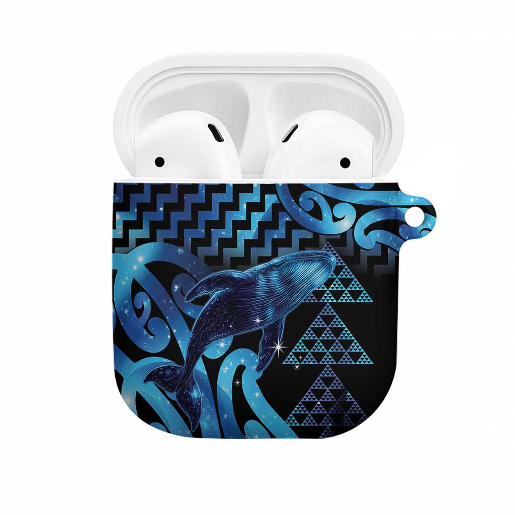 Humpback Whale Matariki New Zealand AirPods Case NZ Maori Paikea Poutama Luxury Blue LT14 Blue - Polynesian Pride